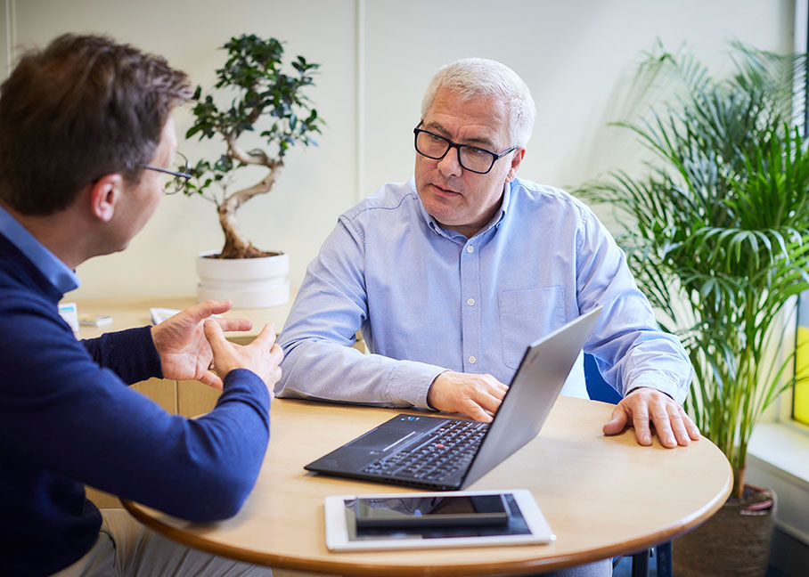 Two accountants talking